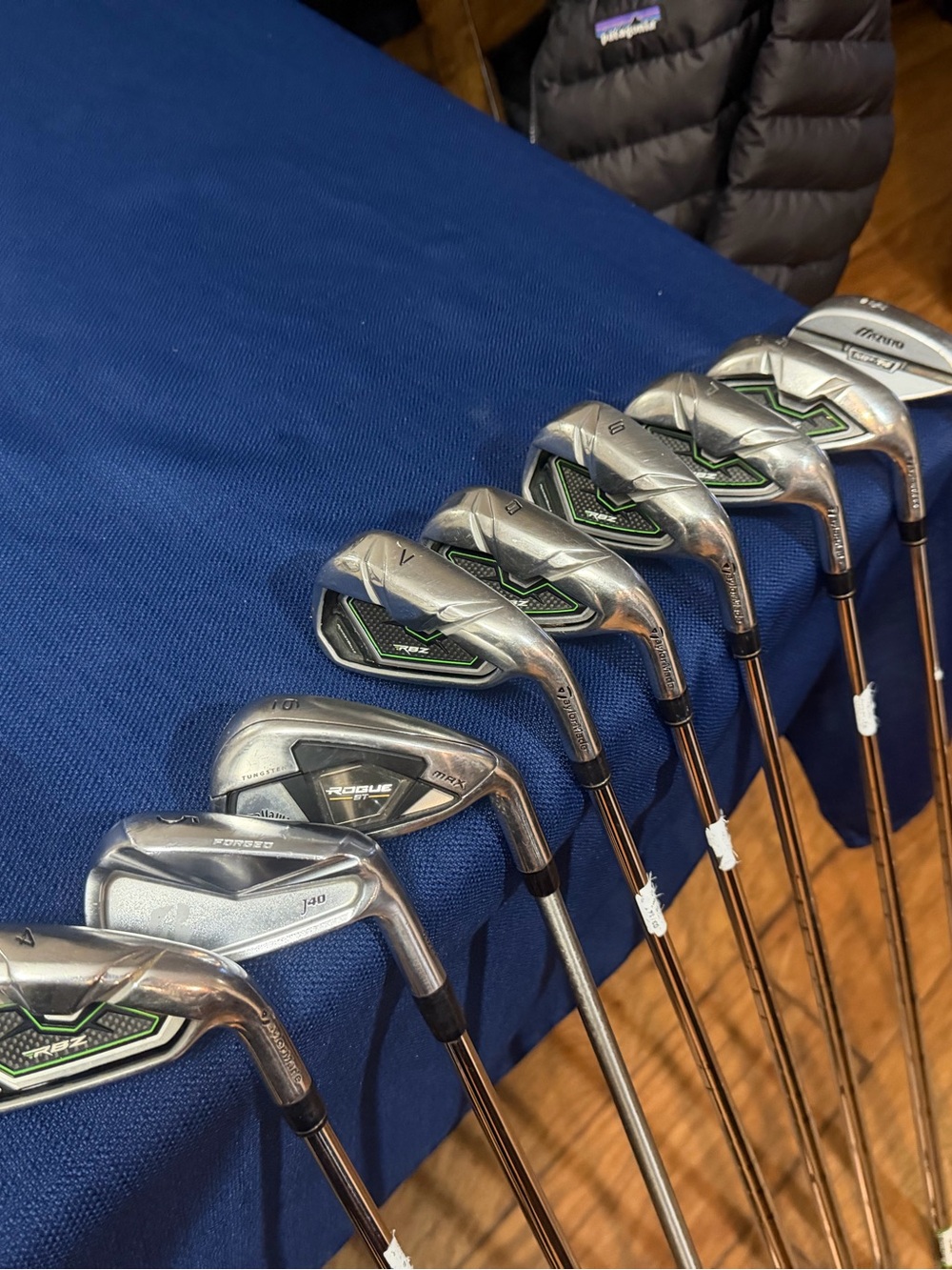 Men’s golf clubs mostly TaylorMade RBZ irons TaylorMade irons Mizuno wedge mixed